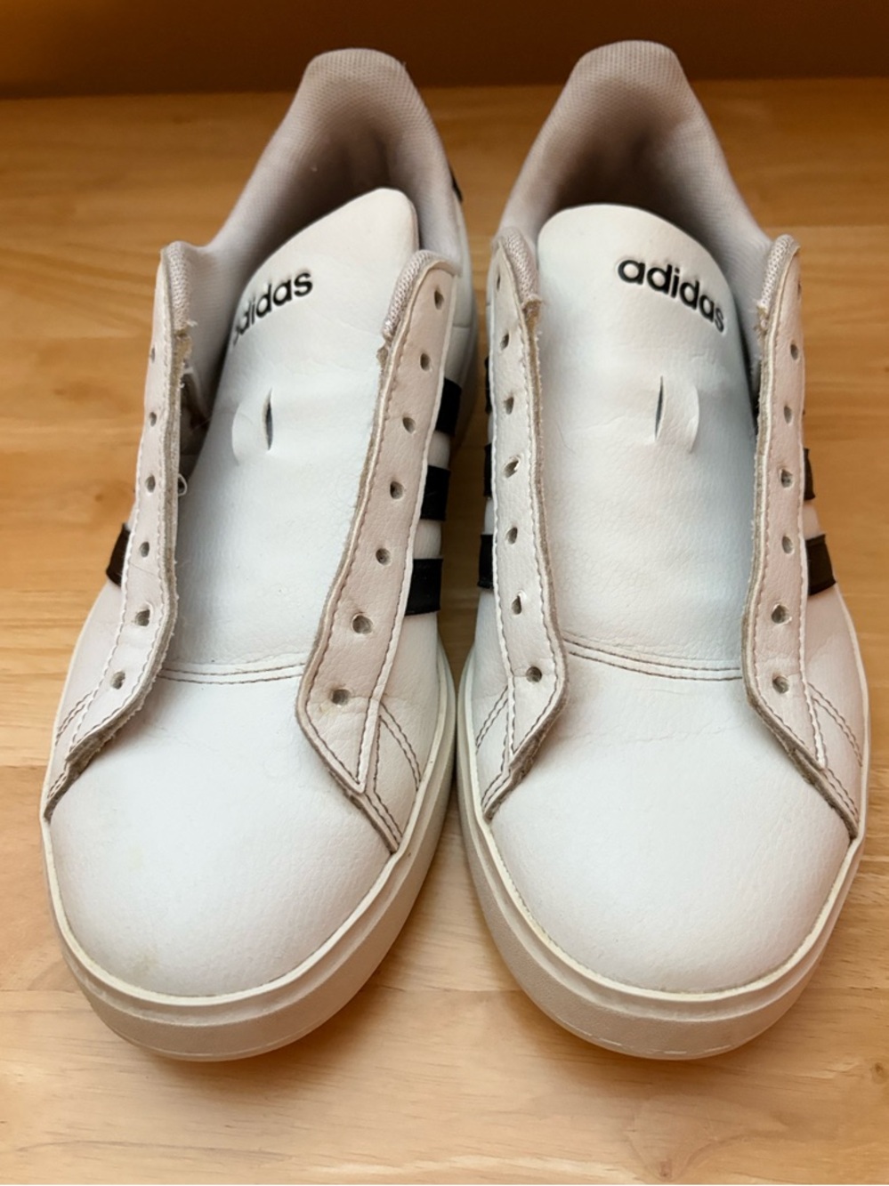 adidas Grand Court Cloudfoam White Sneakers Black Stripes | Sz 6.5 - Picture 6 of 14